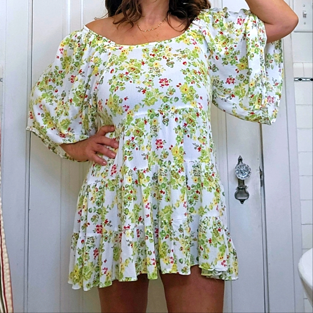 Cactus and Pearl Mini Floral Dress